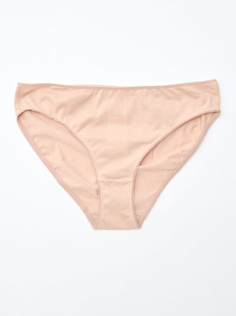 Lot de 5 culottes coton uni Marron - Kiabi