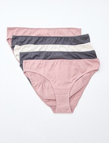 Lot de 5 culottes coton uni