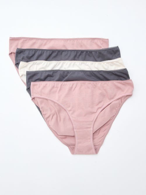 Lot de 5 culottes coton uni - Kiabi