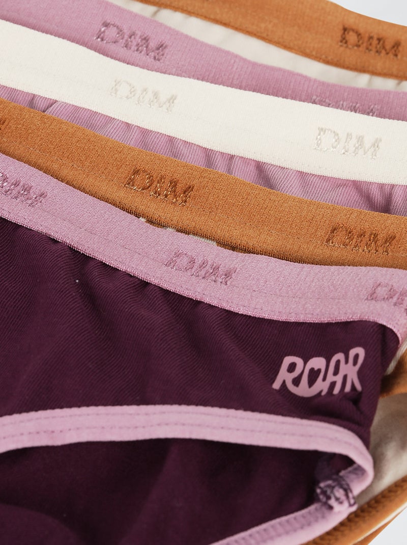 Lot de 5 culottes 'Dim' imprimé Violet - Kiabi