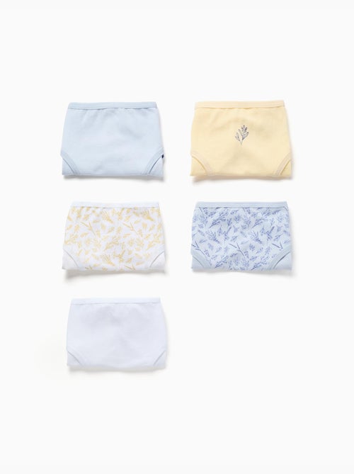 Lot de 5 culottes en coton à imprimés floraux - Kiabi