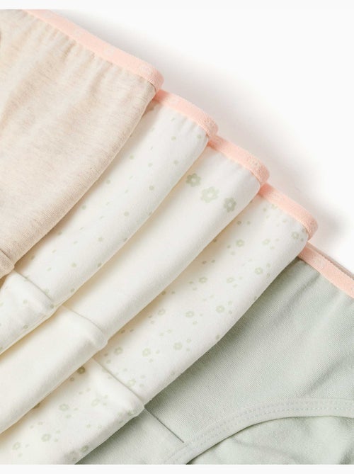 Lot de 5 culottes en coton avec fleurs/pois - Kiabi