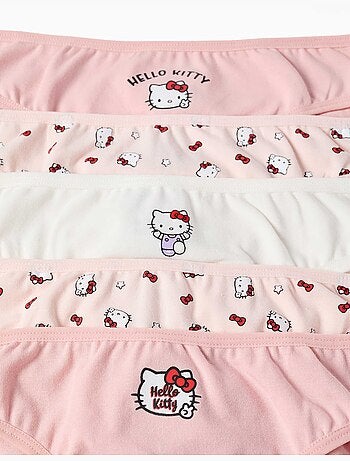 Lot de 5 culottes en coton avec imprimés hello kitty