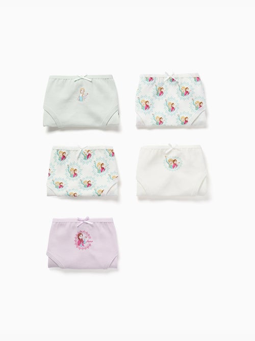 Lot de 5 culottes en coton avec imprimés La Reine des Neiges - Kiabi