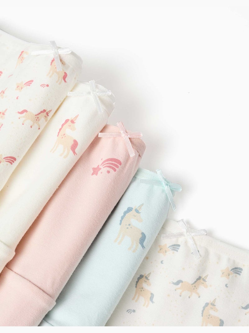 Lot de 5 culottes en coton avec imprimés licornes Multicolore - Kiabi