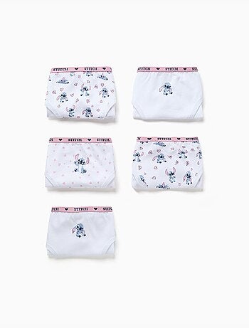 Lot de 5 culottes en coton avec imprimés stitch
