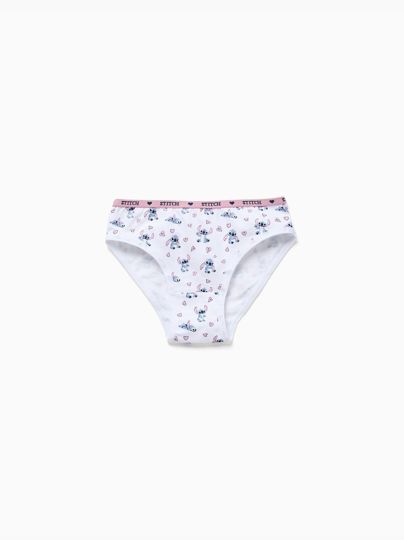 Lot de 5 culottes en coton avec imprimés Stitch Blanc - Kiabi