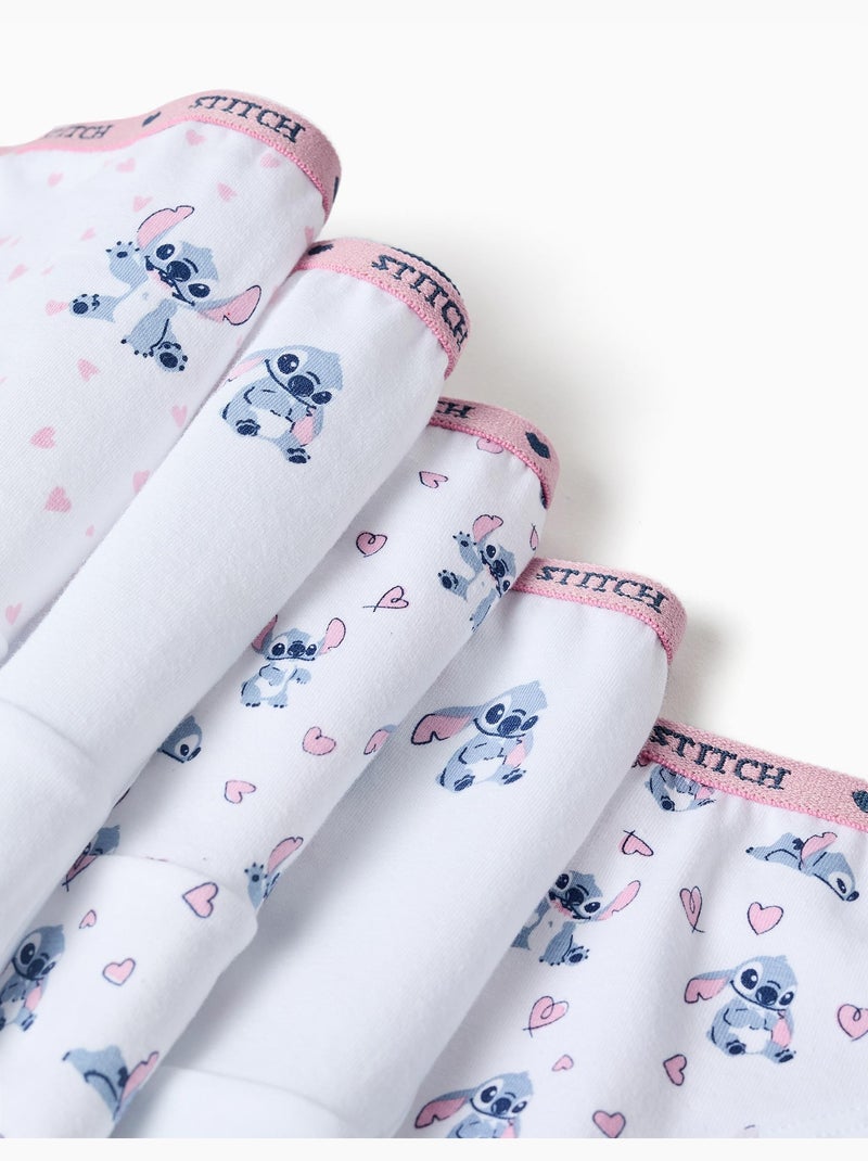 Lot de 5 culottes en coton avec imprimés Stitch Blanc - Kiabi
