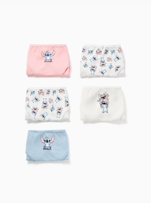 Lot de 5 culottes en coton avec imprimés Stitch - Kiabi