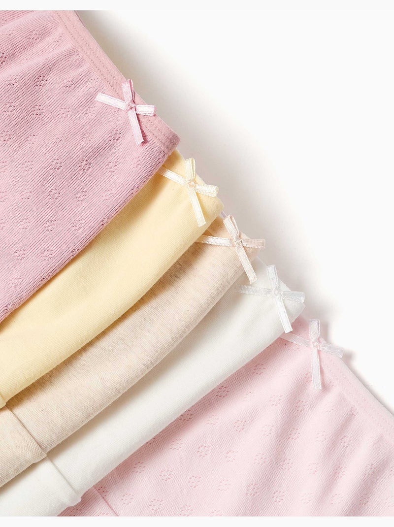 Lot de 5 culottes en coton Rose/Jaune - Kiabi
