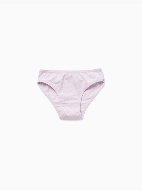 Lot de 5 culottes en coton unies/à fleurs - Kiabi