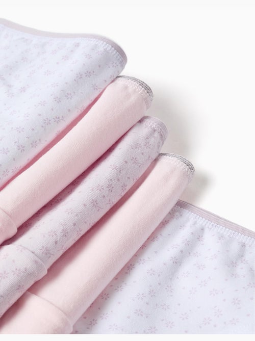 Lot de 5 culottes en coton unies/à fleurs - Kiabi