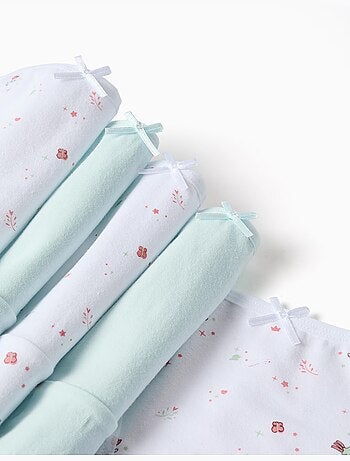 Lot de 5 culottes en coton unies/à fleurs
