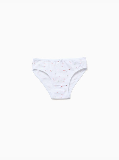 Lot de 5 culottes en coton unies/à fleurs - Kiabi