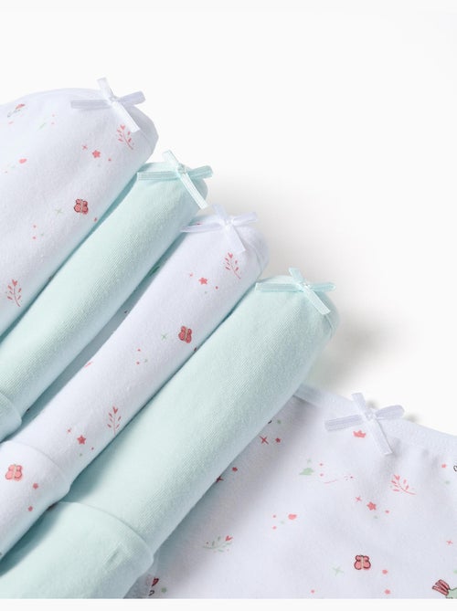 Lot de 5 culottes en coton unies/à fleurs - Kiabi