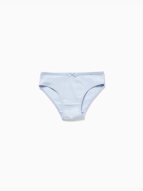 Lot de 5 culottes en coton unies/jacquard - Kiabi