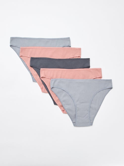 Lot de 5 culottes en maille côtelée - Kiabi