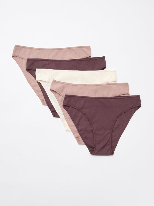 Lot de 5 culottes en maille côtelée - Kiabi