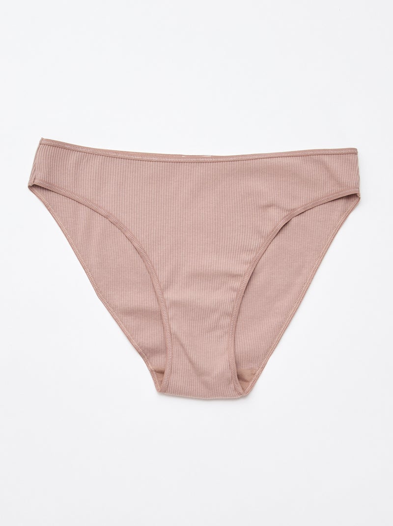Lot de 5 culottes en maille côtelée Violet - Kiabi