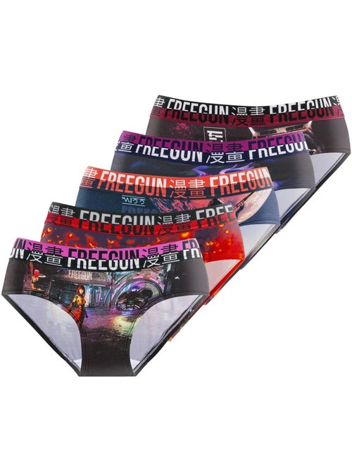 Lot de 5 culottes fille fantasy freegun - Kiabi