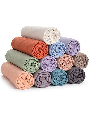 Lot de 5 Draps Housse Coton PROMO LINGE couleurs aléatoires