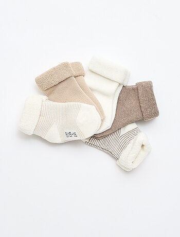 Lot de 5 paires de chaussette avec revers en coton
