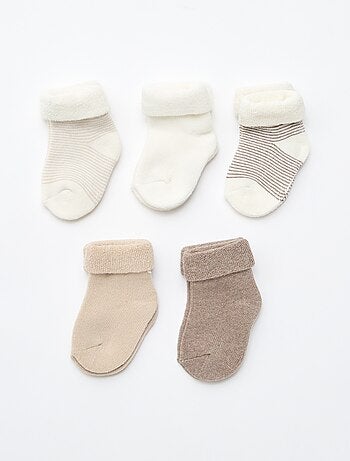 Lot de 5 paires de chaussette avec revers en coton