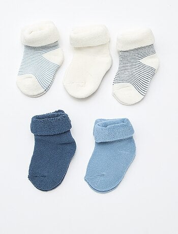 Lot de 5 paires de chaussette avec revers en coton