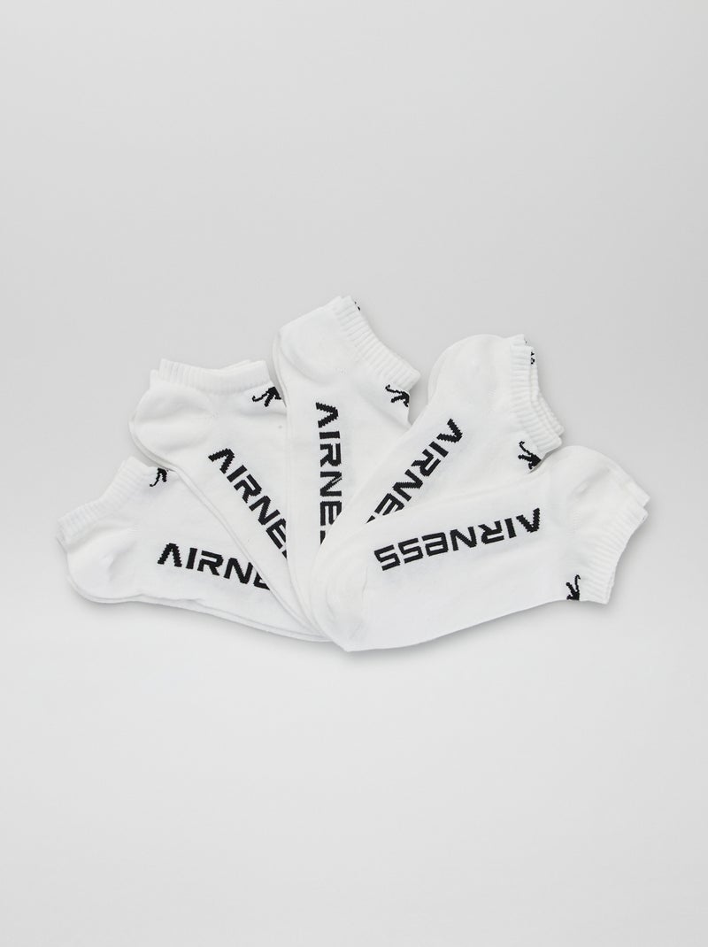 Lot de 5 paires de chaussettes 'Airness' blanc - Kiabi