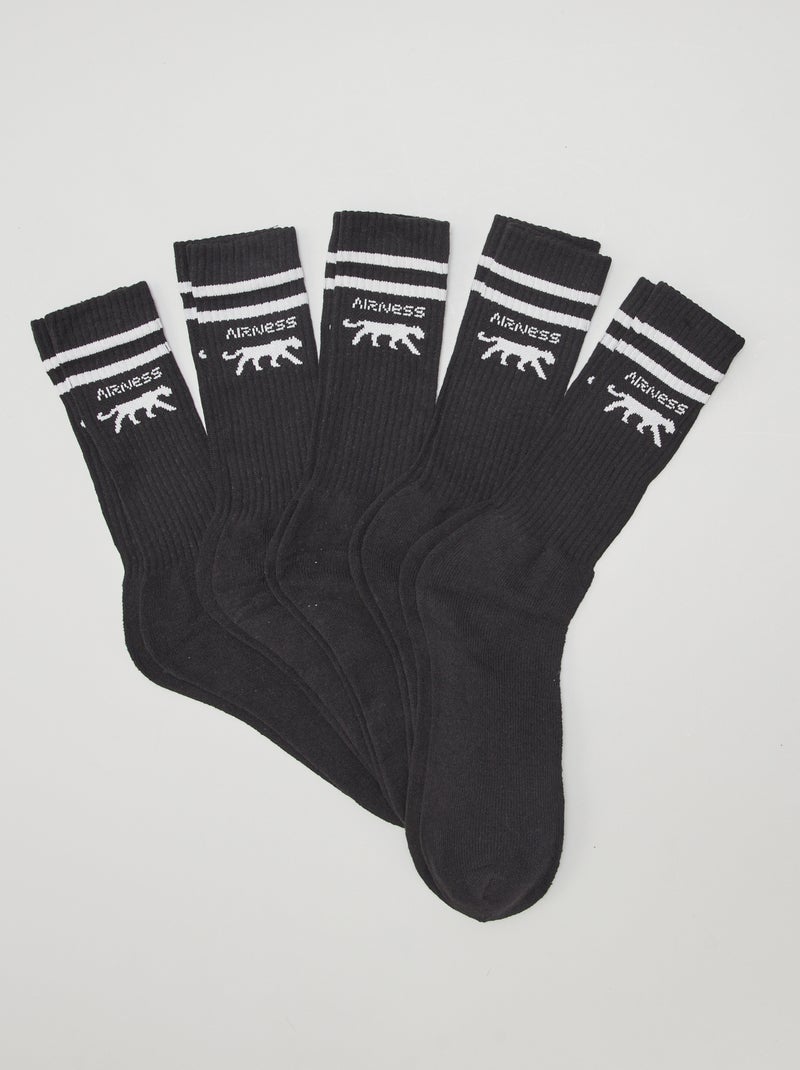 Lot de 5 paires de chaussettes 'Airness' noir - Kiabi