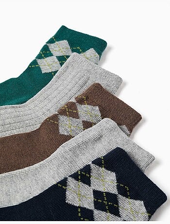 Lot de 5 paires de chaussettes avec jacquard losange