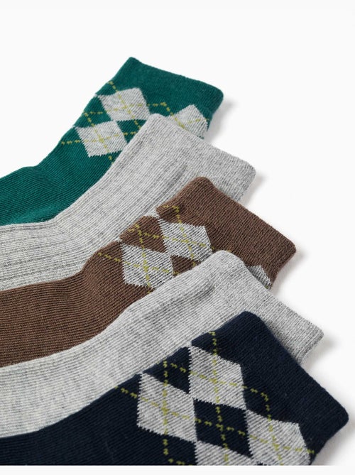 Lot de 5 paires de chaussettes avec jacquard losange - Kiabi