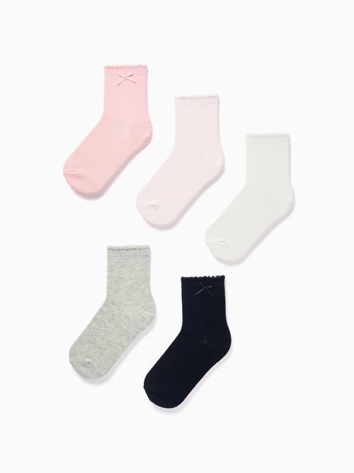 Lot de 5 paires de chaussettes avec tiges ondulées - Kiabi