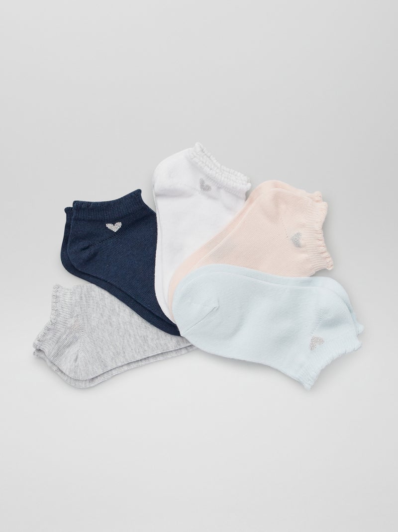 Lot de 5 paires de chaussettes Blanc - Kiabi
