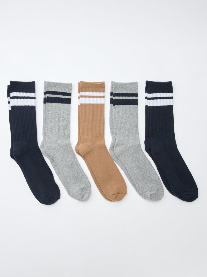 Lot de 5 paires de chaussettes Bleu - Kiabi