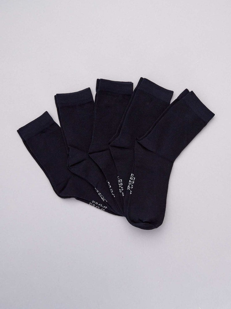 Lot de 5 paires de chaussettes bleu marine - Kiabi