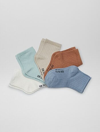 Chaussettes anti-glisse bleu bébé garçon