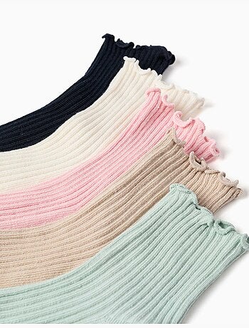 Lot de 5 paires de chaussettes côtelées avec tiges ondulées