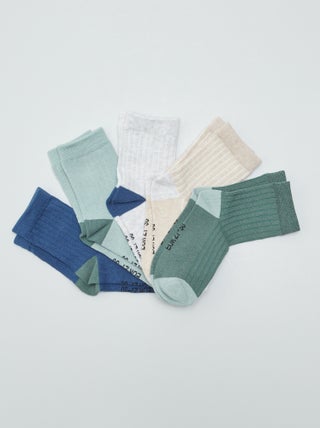 Lot de 5 paires de chaussettes côtelées