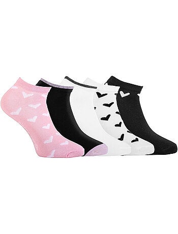 Lot de 5 paires de chaussettes courtes femme à motif pack b pierre cardin