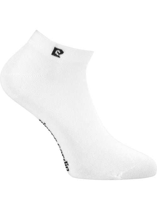 Lot de 5 paires de chaussettes courtes femme unie logo noir pierre cardin - Kiabi Lot de 5 paires de chaussettes courtes femme unie logo noir pierre cardin - Kiabi