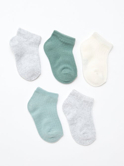 Lot de 5 paires de chaussettes en maille côtelée - Kiabi