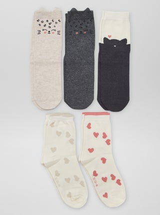 Lot de 5 paires de chaussettes fantaisies