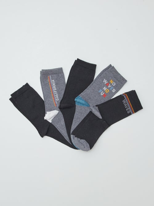 Lot de 5 paires de chaussettes fantaisies - Kiabi