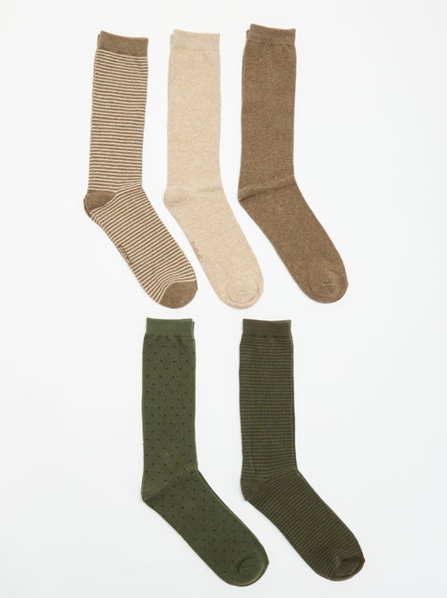 Lot de 5 paires de chaussettes fantaisies - Kiabi