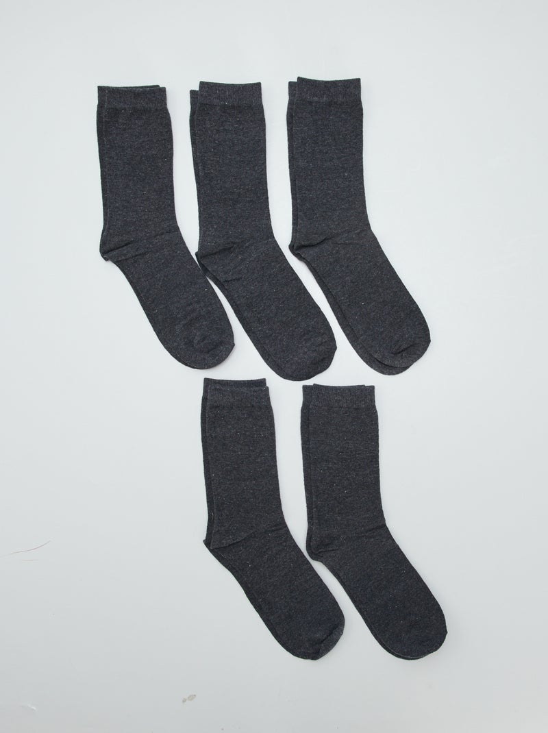 Lot de 5 paires de chaussettes Gris - Kiabi
