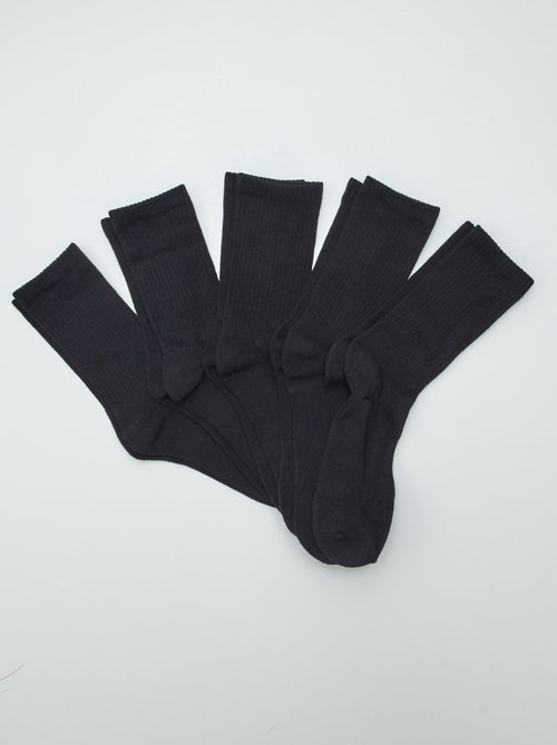 Lot de 5 paires de chaussettes hautes en maille - Kiabi