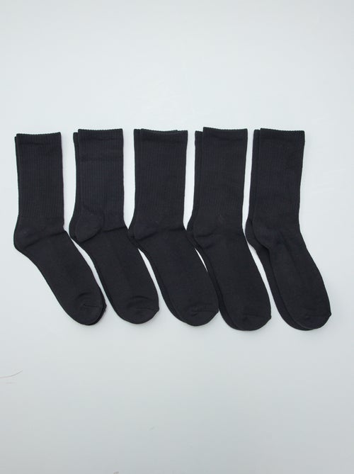 Lot de 5 paires de chaussettes hautes en maille - Kiabi