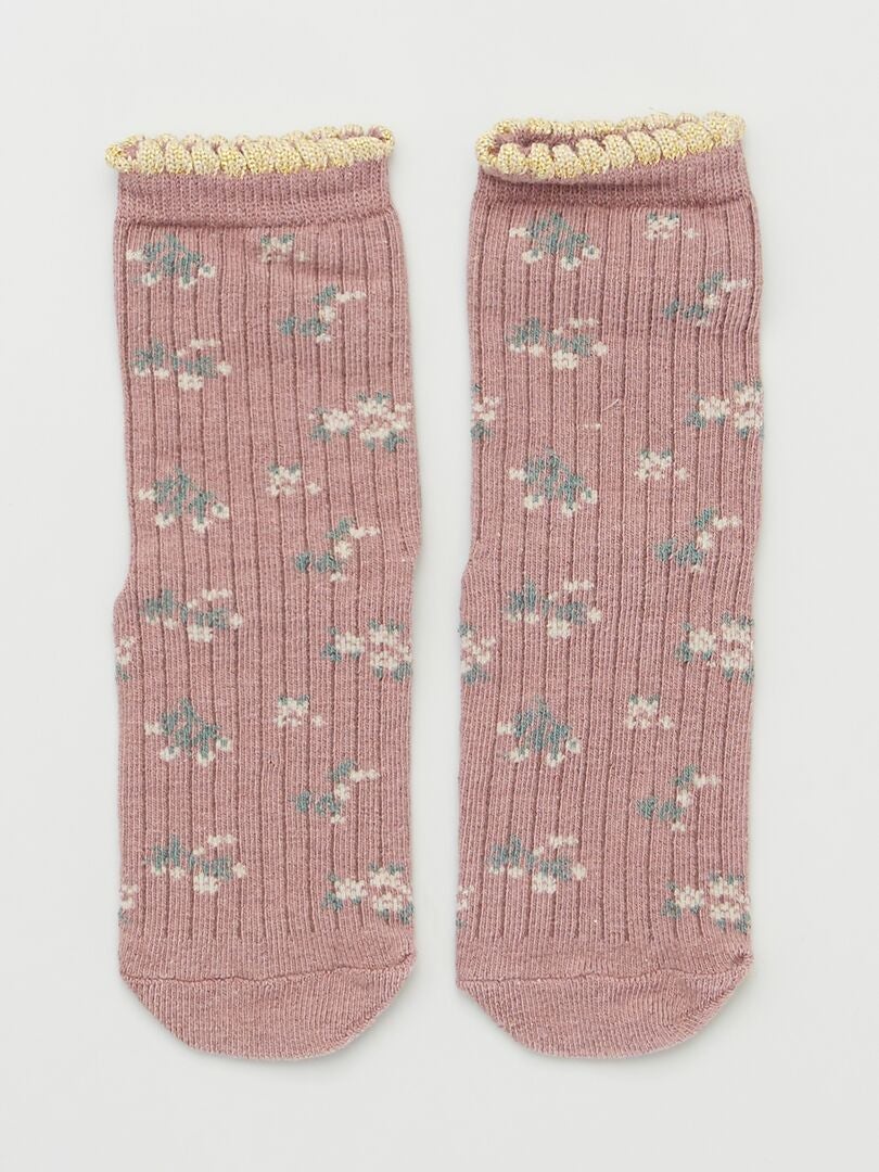 Lot de 5 paires de chaussettes imprimées Vert/beige/bleu - Kiabi