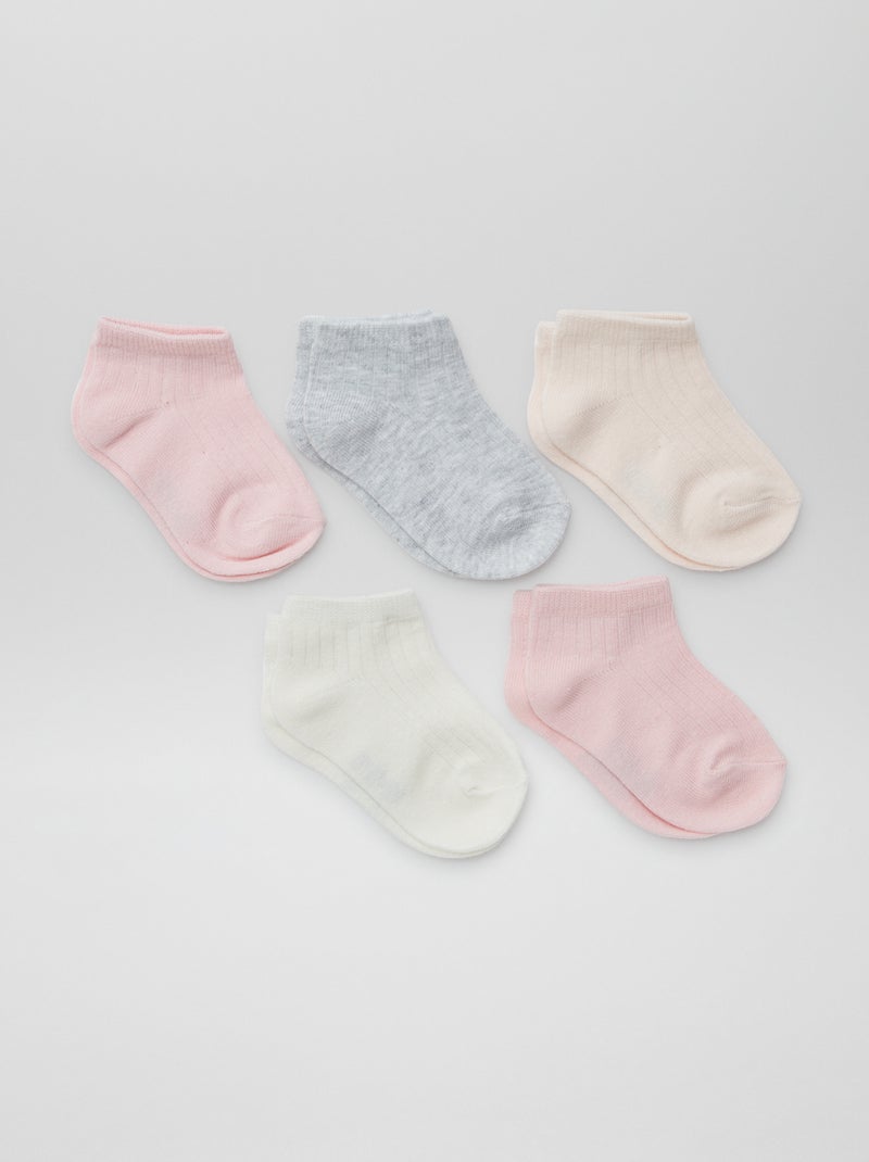 Lot de 5 paires de chaussettes invisibles ROSE - Kiabi